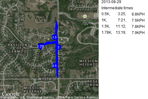 Map of August 29, 2013 run