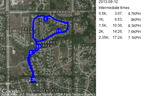 Map of September 12, 2013 run