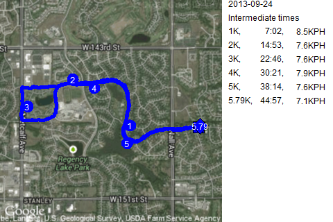 Map of September 24, 2013 run