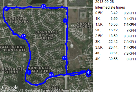 Map of September 28, 2013 run