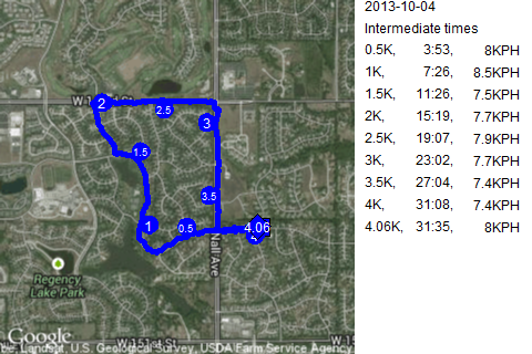 Map of October 4, 2013 run