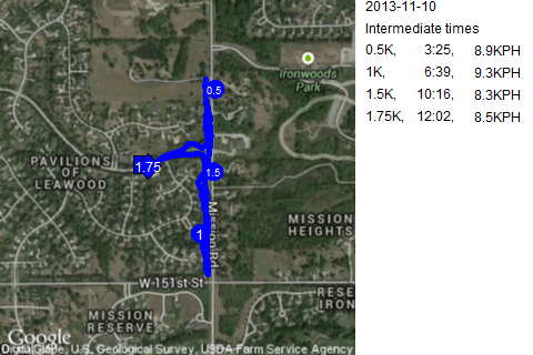 Map of November 10, 2013 run