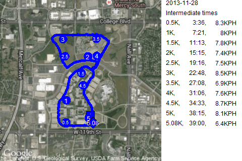 Map of November 28, 2013 run