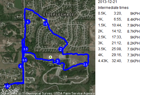 Map of December 21, 2013 run