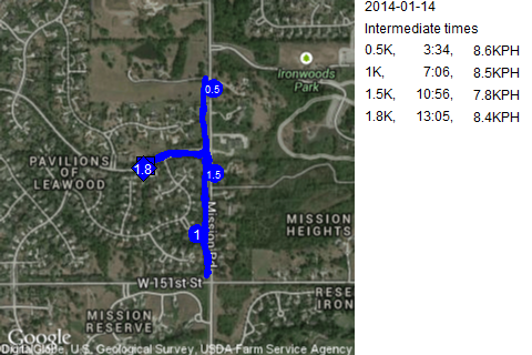 Map of January 14, 2014 run