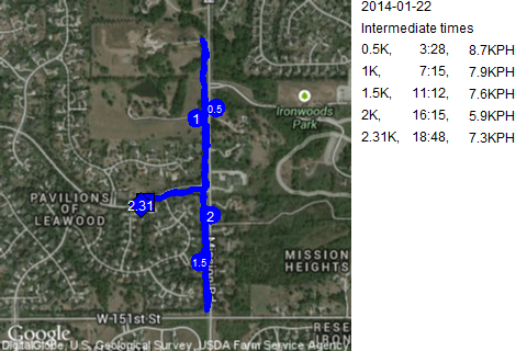 Map of January 22, 2014 run