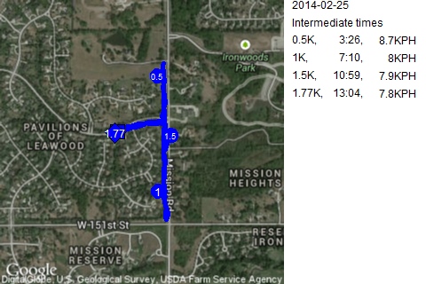 Map of February 25, 2014 run