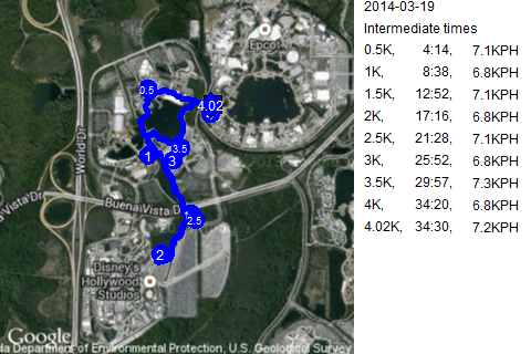 Map of March 19, 2014 run