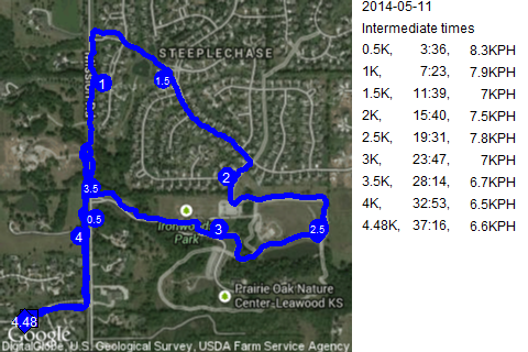 Map of May 11, 2014 run