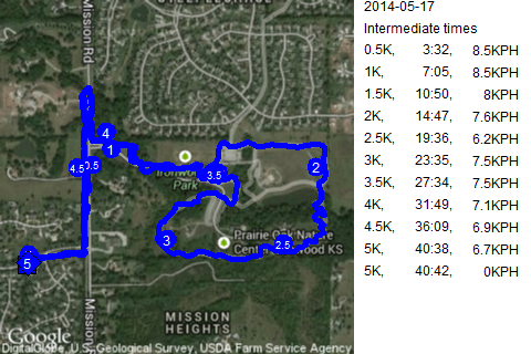 Map of May 17, 2014 run