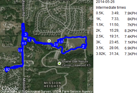 Map of May 26, 2014 run