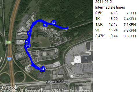 Map of June 21, 2014 run