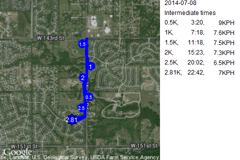 Map of July 8, 2014 run