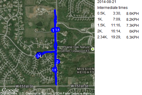 Map of August 21, 2014 run