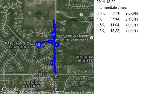 Map of December 29, 2014 run