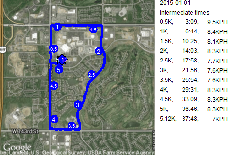 Map of January 1, 2015 run