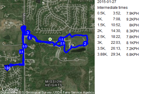 Map of January 27, 2015 run