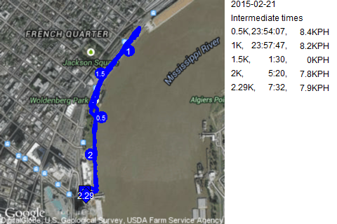 Map of February 21, 2015 run