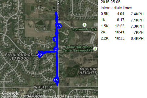 Map of May 5, 2015 run