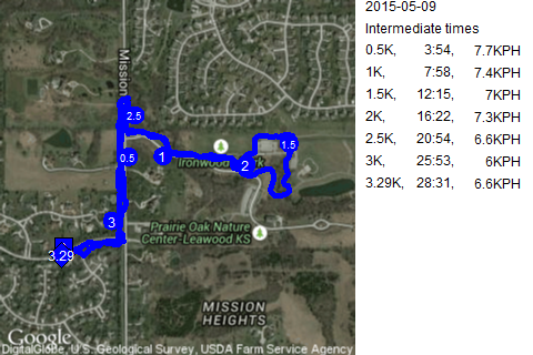 Map of May 9, 2015 run