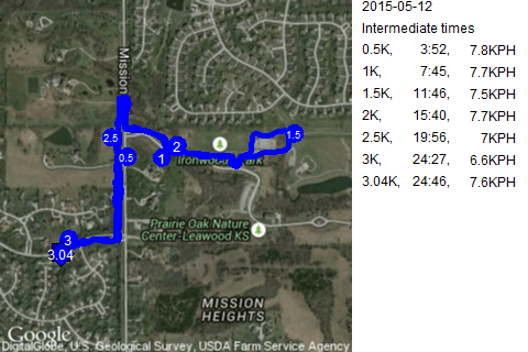 Map of May 12, 2015 run