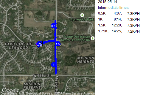 Map of May 14, 2015 run