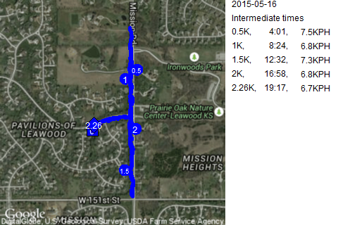 Map of May 16, 2015 run