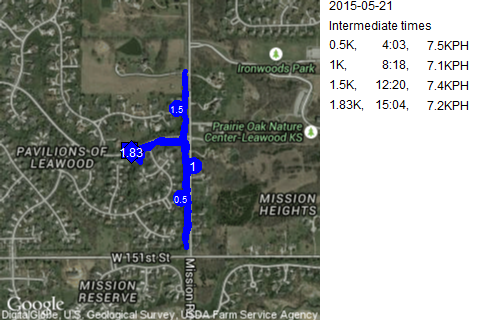 Map of May 21, 2015 run