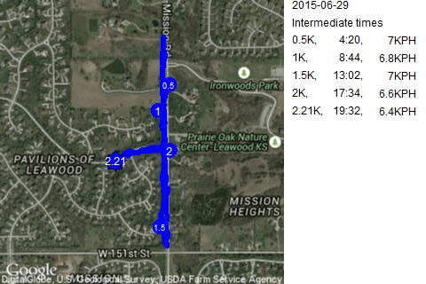 Map of June 29, 2015 run