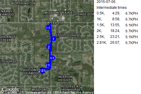 Map of July 6, 2015 run