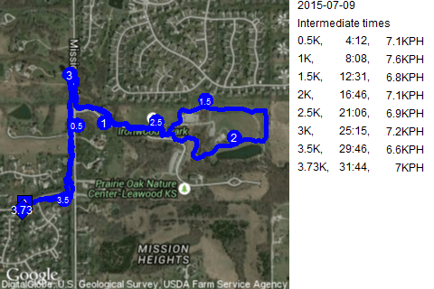 Map of July 9, 2015 run