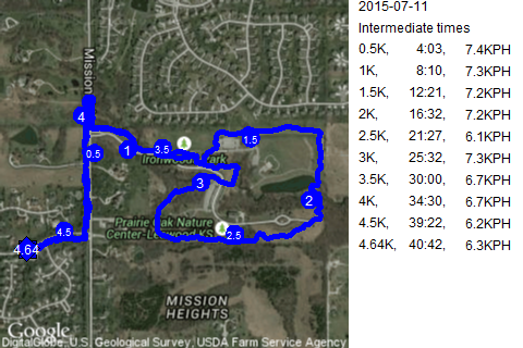 Map of July 11, 2015 run