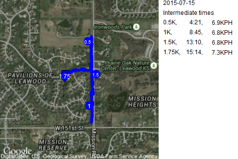 Map of July 15, 2015 run