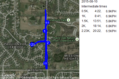 Map of August 10, 2015 run