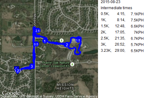 Map of August 23, 2015 run