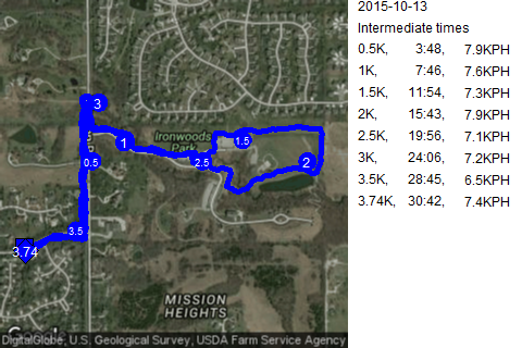 Map of October 13, 2015 run