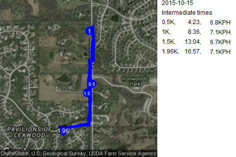 Map of October 15, 2015 run