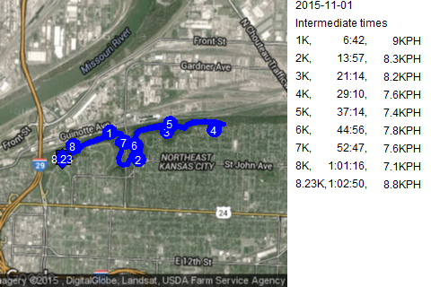 Map of November 1, 2015 run