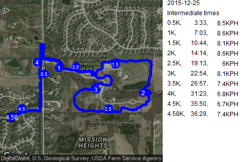 Map of December 25, 2015 run