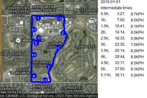 Map of January 1, 2016 run