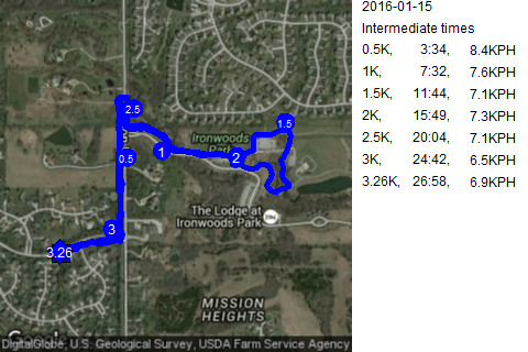 Map of January 15, 2016 run