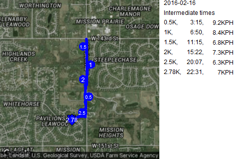 Map of February 16, 2016 run