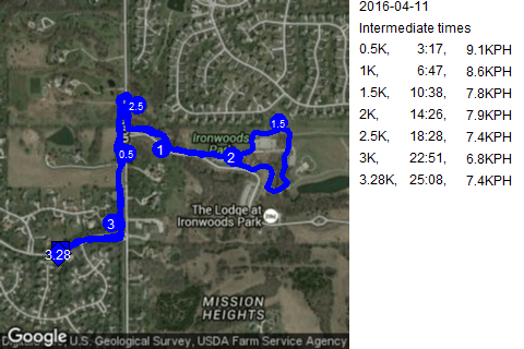 Map of April 11, 2016 run