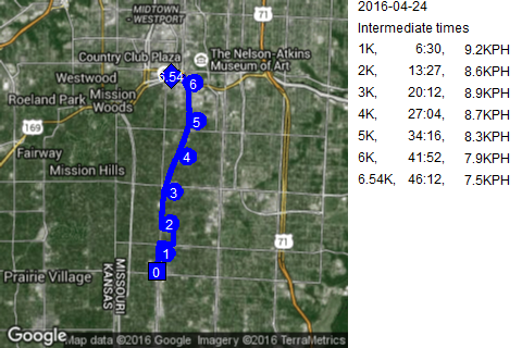 Map of April 24, 2016 run