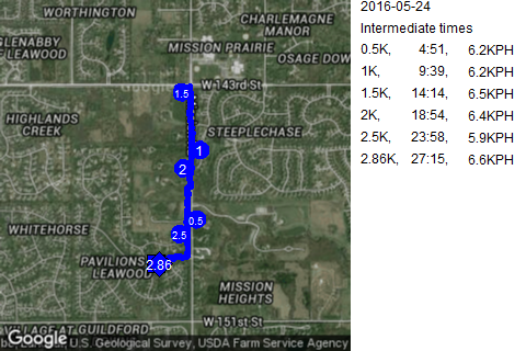 Map of May 24, 2016 run