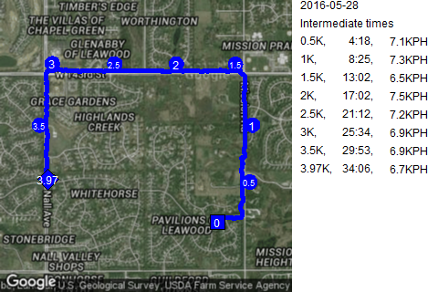 Map of May 28, 2016 run