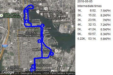 Map of June 5, 2016 run