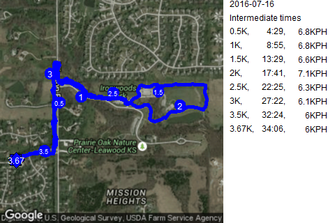 Map of July 16, 2016 run