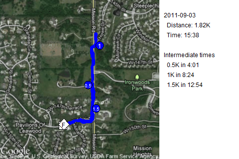 Map of September 3, 2011 run