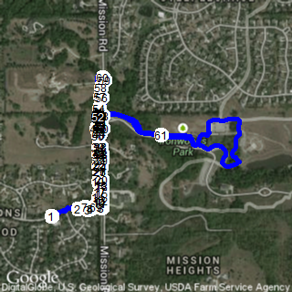 Map of short loop route